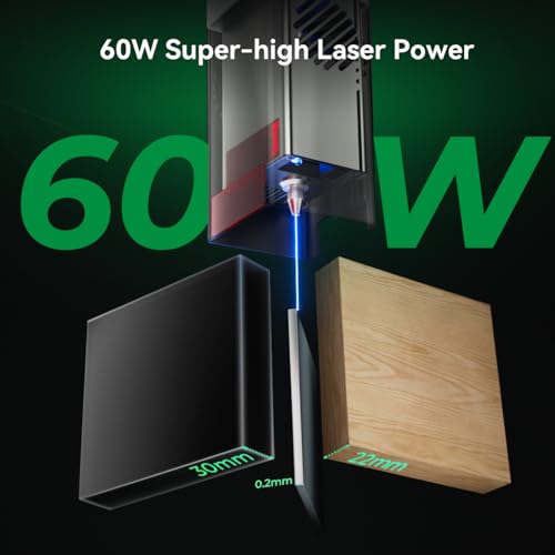 Image of Creality Falcon2 Pro 60W Laser Engraver-Desktop Diode 240000mW Output with Integrated Enclosure, Camera&Air Assist for Batch Process, Class 1 Safety Laser Cutter and Engraver Machine for Wood /Acrylic