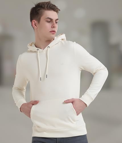 Image of TURMS Anti Stain Men's Hoodie | Anti Odor Water Repellent | Cotton Blend Casual Travel Edition Hooded Sweatshirt | Winter Wear Pullover