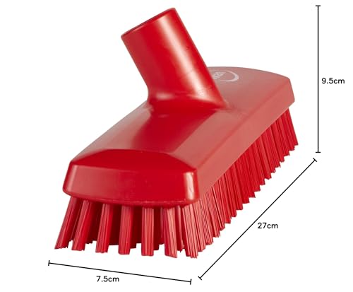 Image of Vikan 70414 Stiff Bristle Deck Scrub, 10-3 /4 inch Polyester, Red