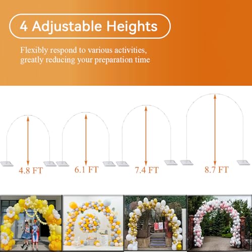 Balloon Arch Stand Kit, 2IN1 Metal Balloon Column Arch with Weighted Water Bag for Birthday, Graduation Ceremony, Baby Baptism, Wedding, Engagement , Various Festival Party Decoration - Image 4