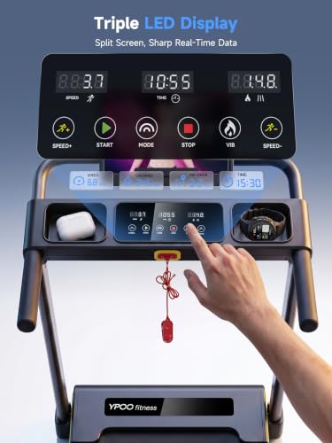 Image of YPOO Walking Pad with Incline, Slim Under Desk Treadmill for Home & Office