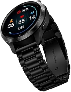 Hiseus Armband Kompatibel mit Garmin Vivoactive 4S/Vivomove 3S/Venu 2S, Edelstah Metall Armband Klassisches Prämie Uhrenarmband für Garmin Forerunner 265S/255S/255S Music Ersatzarmband