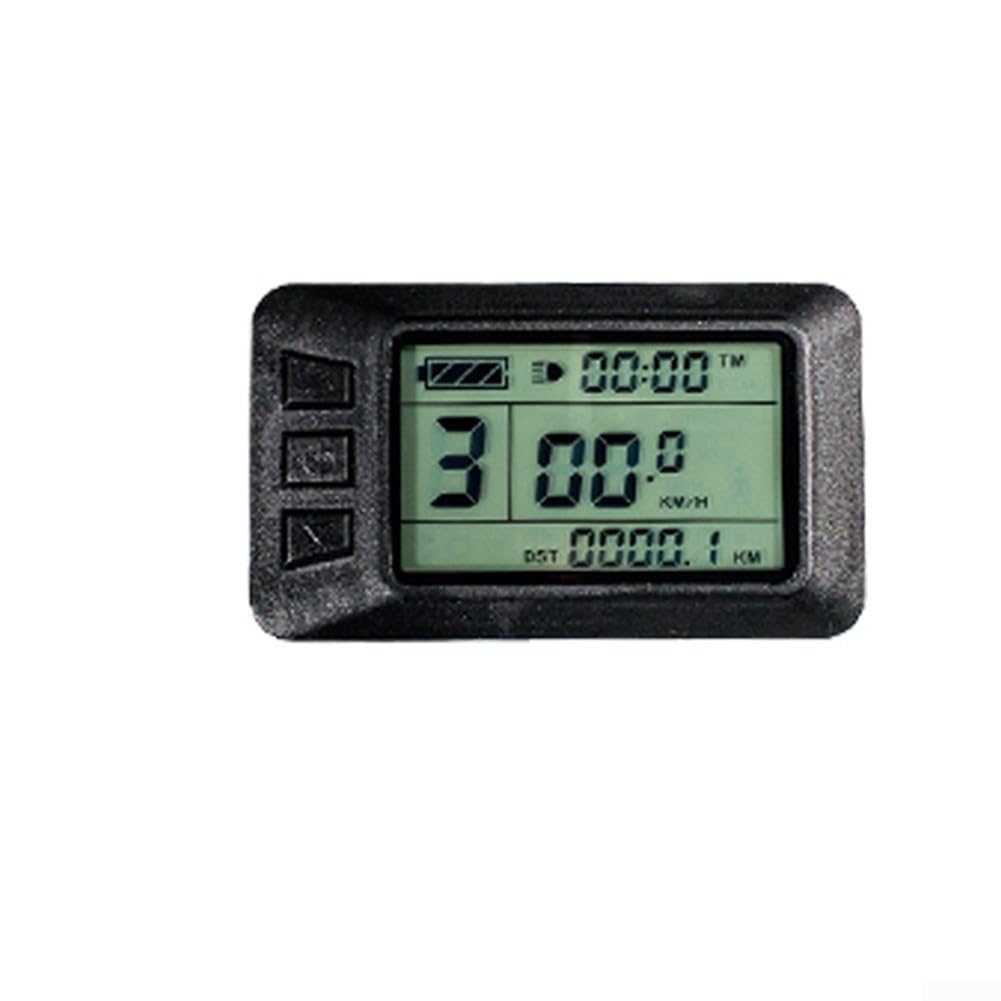 Pantalla LCD para bicicleta eléctrica, diseño impermeable, material ABS duradero, fácil instalación, baja tasa de fallos, color negro, 82 x 48 mm, para bicicleta eléctrica, scooter, longitud