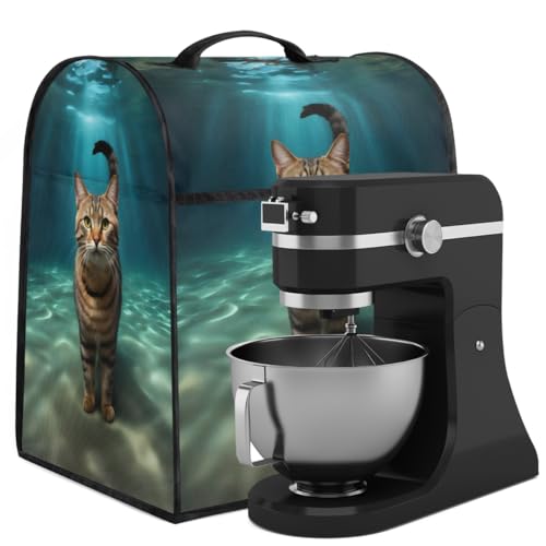 Coffee Maker Cover Ocean Cat Kitchen Appliance Covers Small Appliance Covers Blender Cover Juicer Cover Dust Covers for Kitchen Appliances with Top Handle and Pockets,Washable,C243