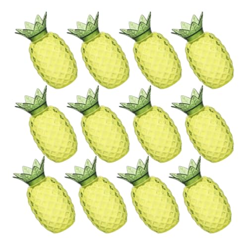 Alipis Pineapple Candy Dish 12pcs Cookie Jar Plastic Candy Jars Food Storage Jar Snack Containers Fruit Pineapple Decoration for Summer Beach Pool Tropical Hawaiian Themed Party Goodie Boxes