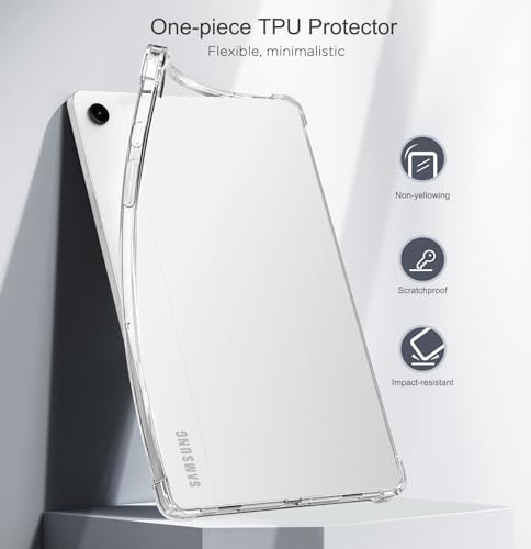 Image of MoKo Clear Case for Samsung Galaxy Tab A9+ 11'' 2023, Clear | for Samsung Galaxy Tab A9+ 2023 (SM-X210 /SM-X216 /SM-X218), Ultra Slim Soft Flexible Transparent TPU Skin Bumper Back Cover