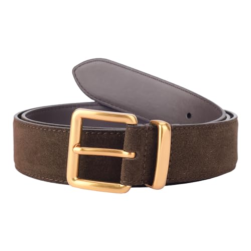 TINIDI Women Genuine Leather Belt for Jeans Pants Dress Fashion Ladies Waist Belt with Gold Buckle