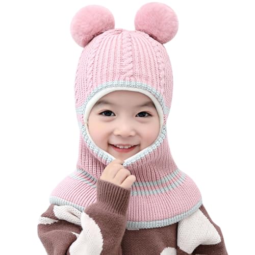 Cozy Kids Beanie Hat With Cute Ear Or Pompom Design, Windproof Full Knit Cap For Outdoor Cold Weather Wear