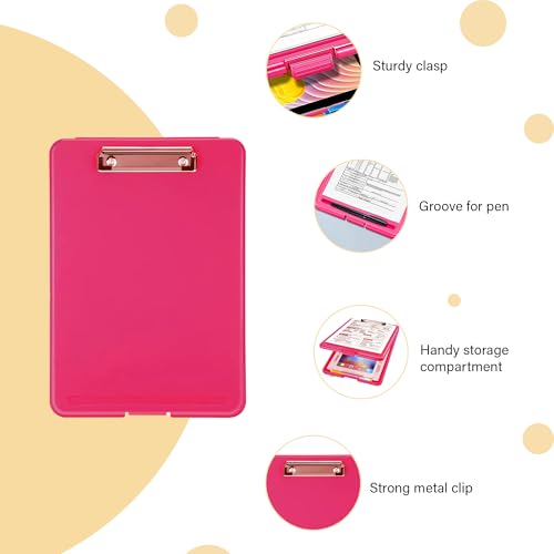 Image of oddpod Praise A4 Clip Pad /Clipboard with Storage Case for Paper and Document Storage 83002 (Deep Pink)