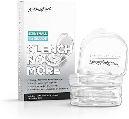 TheSleepGuard Mouth Guard for Teeth Grinding [Pack of 4, Small] Best Gum Shield for Grinding Teeth & Clenching at Night | Mouth Guard for Sleeping, Bruxism & TMJ Relief | Night Guard for Adults