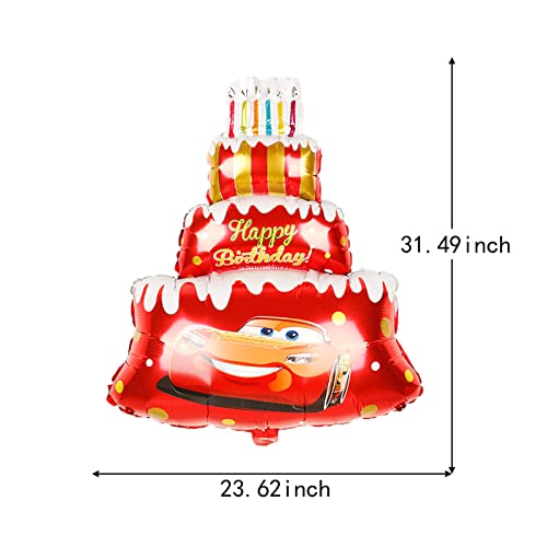 Aly CAKE-MKC-6 5Pcs Race Car Cake Foil Balloons For Kids Birthday Baby Shower Cars Lightning Mcqueen Theme Party Decorations thumb #1