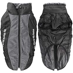 Trajes Reflectivos Idepet Abrigo para Perros Chaqueta cálida, Traje de Nieve Reflectante para Mascotas Deportes al Aire Libre Ropa Impermeable para Perros Chaleco para Perros Mediano Grande con Orificio para el arnés