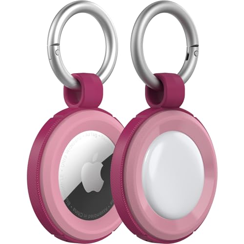 Llavero AirTag OtterBox de silicona rígida ultra fina resistente a golpes color atardecer rosa