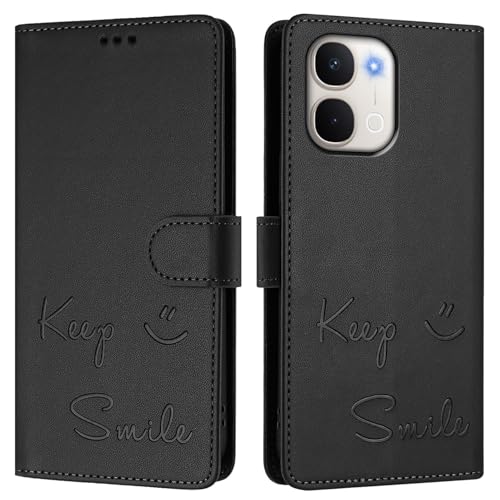 �X�}�z�P�[�X �Ή��@�� for Vivo Y500i / Y31d / Y51 Pro/iQOO Z11x / T5x �X�}�z�P�[�X�y�J�[�h�z���_�[�E�E�H���b�g�E�}�O�l�b�g�o�b�N���E�t���b�v�E�X�^���h�@�\�t���zBlack