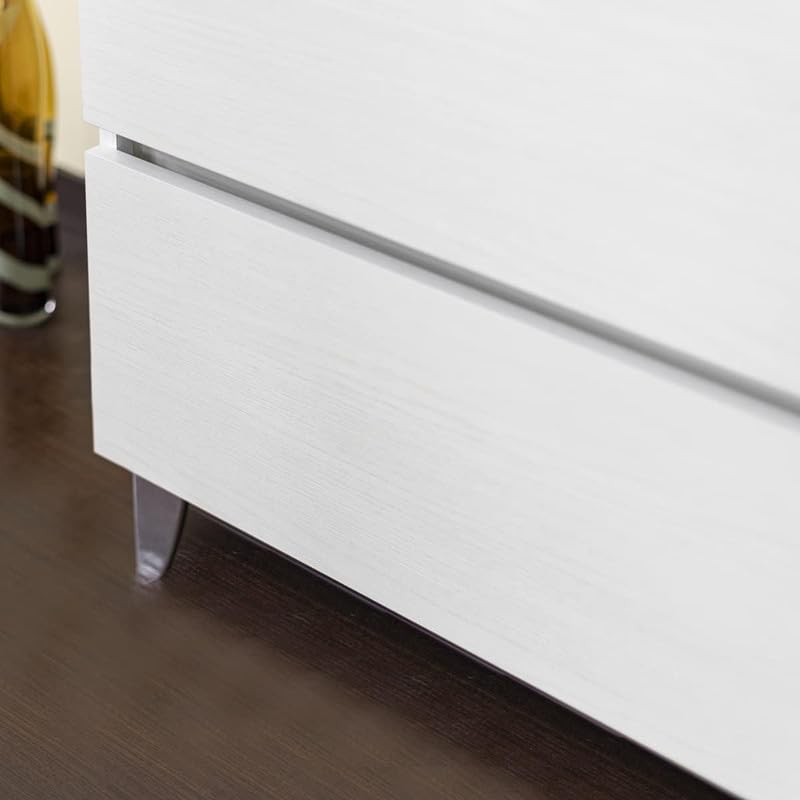 Yellowshop | Mobile Bagno Musa 80 cm - Composizione Completa con Lavabo Ceramica e 2 cassetti con Guida Soft-Close - Finitura Frassino Moirè (Mobile con Lavabo)