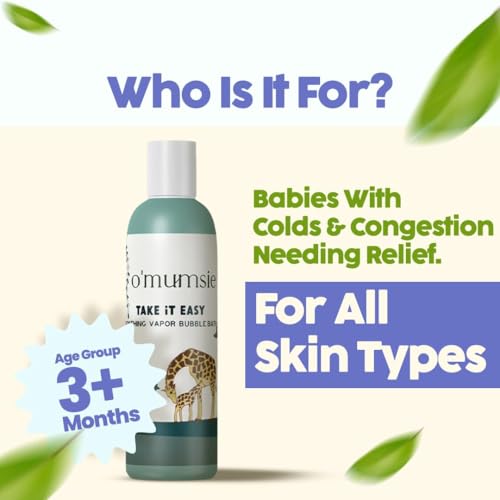 Image of o'mumsie Baby Bubble Body Wash | Enriched with Eucalyptus & Lavender | Plant Rich Formula Safe For Kids And Adults To Soothe And Relieve Cold And Sinus, Flu & Cough (500 ML)