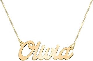 Personalized Name Necklace – Solid Gold, Solid Sterling Silver & Gold-Pl...