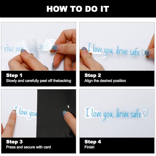 Image of 4 Pcs I Love You Drive Safe Mirror Sticker,I Love You Drive Safe Sticker for Women Men Car Accessories