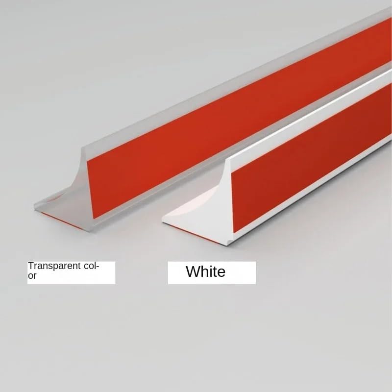Schwallschutzleiste Dusche 50-300 cm Wasserstopper Silikon-Haltestreifen Wasser-Trocken- und Nasstrennblocker Nassraum-Bodenbarriere(White,Length 300cm)