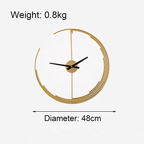 Horloge murale moderne en forme de lune dorée pour salon chic