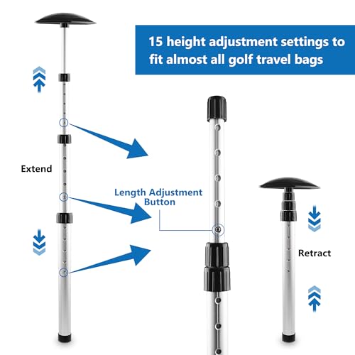 Asyxstar Mastro de suporte para bolsa de viagem de golfe – protetor antiimpacto para tacos de golfe,