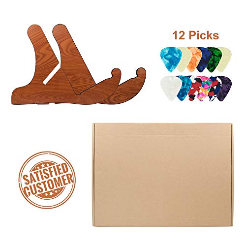Binken Acoustic Guitar Stands,Universal Acoustic Guitar Stand Wooden Guitar Rack with Guitar Picks,Portable Detachable Guitar Holder for Musical String Instrument and Acoustic Classical Bass Guitars
