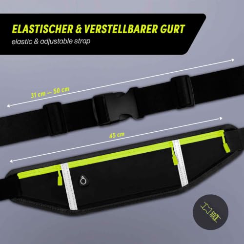 Cinturón para correr ONEFLOW Active Pro con 3 compartimentos impermeables en Maximum Black 5