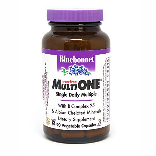 Bluebonnet Nutrition Multi One (Iron Free) Vegetable Capsules, Complete Full Spectrum Multiple, B