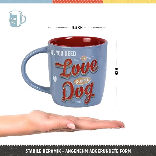 Nostalgic-Art Retro Kaffeebecher, 330 ml, PfotenSchild – Love Dog – Geschenk-Idee für Hunde-Besitzer, Original Lizenzprodukt (OLP), Keramik-Tasse für Kaffee, Vintage Design