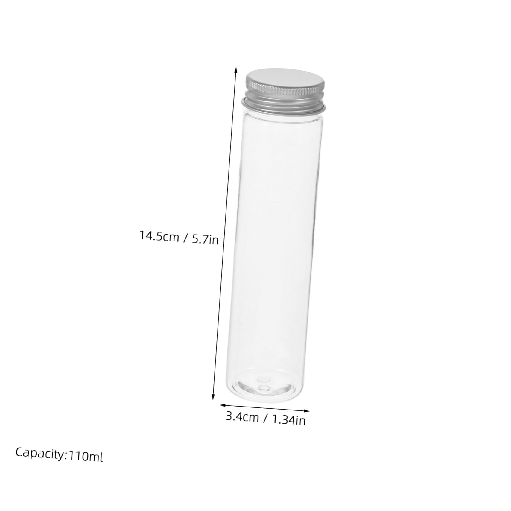 FUNOMOCYA Plastic Test Tubes 20pcs Storage Vials for Packing Flat Bottom Design 110ml