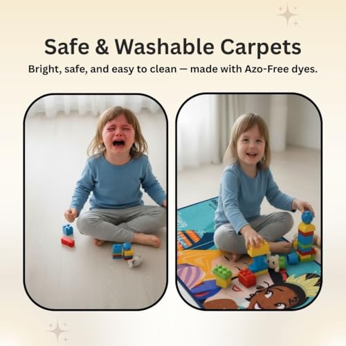 Image of Athom Living Disney Princess (Girl Vibes) Runner Carpet 2x4.5 Ft, Soft Printed Mat with Anti-Skid Backing, Durable Washable Runner for Kids Bedroom, Play Area & Playroom Decor