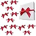 Elastic Ribbon Red Stretch Loops with Bows Elastic Gift Bow Stretch Bows for Gifts Christmas Elastic Ribbon Crafts for Christmas Gift Boxes Wrapping Party Favors Wedding (24 Pack)