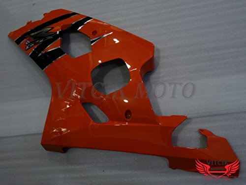 Vitcik (Fairing Kits Fit For Gsx-R750 Gsx-R600 K4 2004 2005 Gsxr 600 750 K4 04 05) Plastic Abs Injection Mold Complete Motorcycle Body Aftermarket Bodywork Frame (Orange & Black) A078 #TOP4