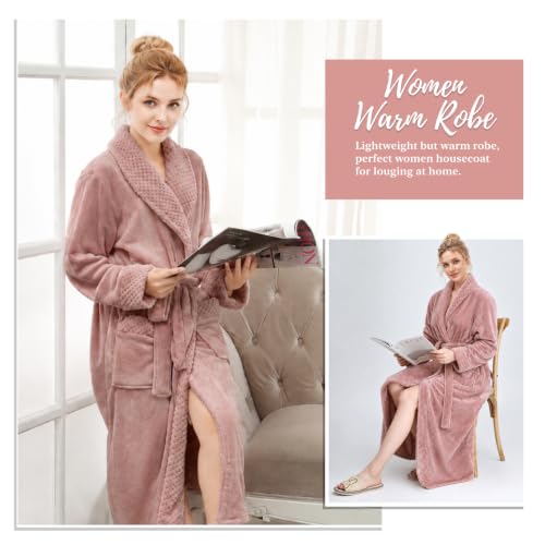 Image of Premium Long Robes for Women: Warm Super Plush Soft Fleece Bathrobes