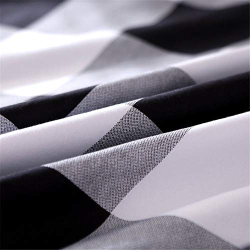 Erosebridal DS30SJJ113QUEEN Farmhouse Buffalo Checked Bedding Set Black Gray White Plaid Comforter Cover Queen,Soft Lightweight Grid Bedspreads, 1 Lattice Duvet Cover thumb #4