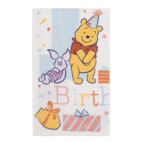 Image of NoJo Disney Winnie The Pooh My 1st Birthday Multi-Colored Piglet, Tigger, and Eeyore Super Soft Photo Op Baby Blanket