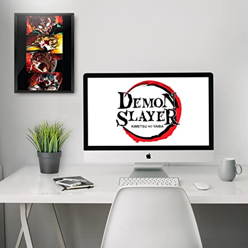 Image of MCSID RAZZ Metal, Plastic, Paper - Demon Slayer Anime A4 Poster (with Frame) - Anime Merchandise for Fans /Lovers (Final Blow)