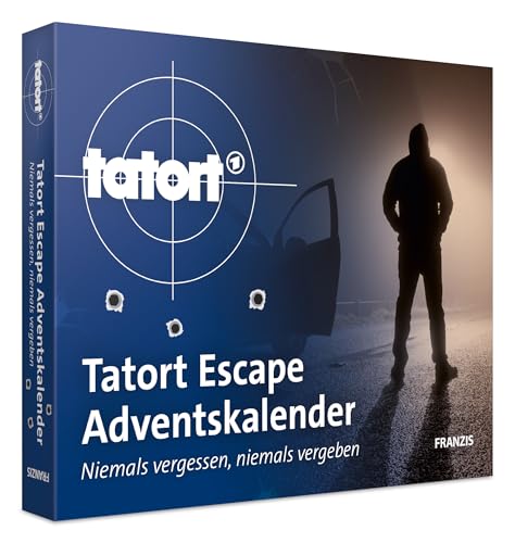 FRANZIS 67227 – Calendario de Adviento Escape de la escena del crimen: Nunca olvides, nunca perdones, Escape Room con 24 emocionantes rompecabezas para la época de Adviento