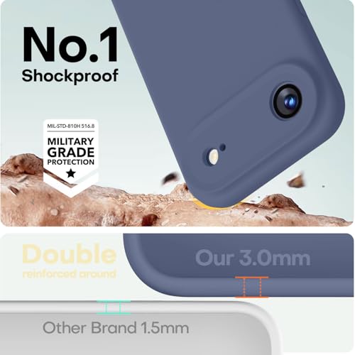 Image of LOVE 3000 Designed for iPhone Air Case, Premium Silicone [Compatible with Magsafe][Soft Anti-Scratch Microfiber Lining] Shockproof Protective Phone Case for Men Women 6.5 inch, Navy Blue