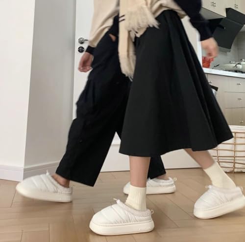 Epsion Fuzzy Slippers for Women Men Warm House Shoes Memory Foam Drawstring Loafer Slipper2