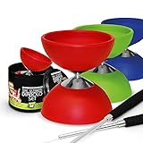 Apto para principiantes y expertos : El set de bolas de malabares es apto para todas las edades y habilidades. Tanto los niños como los adultos, los principiantes y los profesionales pueden divertirse con este juego de malabares.