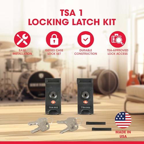 SKB TSA 1 Locking Latch Kit for iSeries Cases, Travel Approved Lock Set with Keys and Replacement Pins, Easy Install Upgrade for Luggage Security2