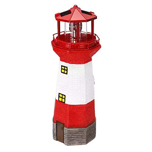 Tyrion Lighthouse LED Solar Sun Powered Light Waterproof Rotating Spinning Bright Warm White Cool Colors for Garden Beach House Yard Outdoor Decor
