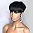 PangDongLai Chic Elegent Pixie Cut Wigs for Black Women Short Layered Pixie Wigs With Bangs Full Machine Made Brazilian Virgin Straight Human Hair Natural Black Color (pixie cut wig, Black color)
