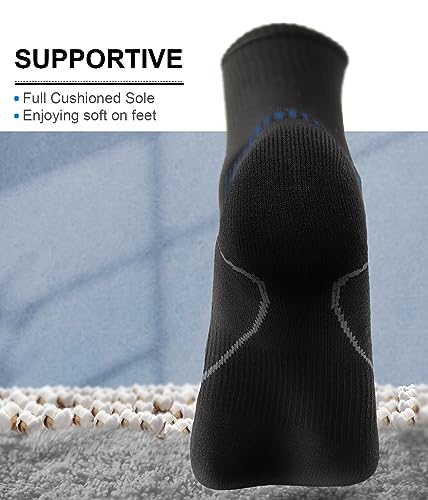 Image of BULLIANT Men 6-Pack Athletic Compression Crew Socks for Running Gym Sports