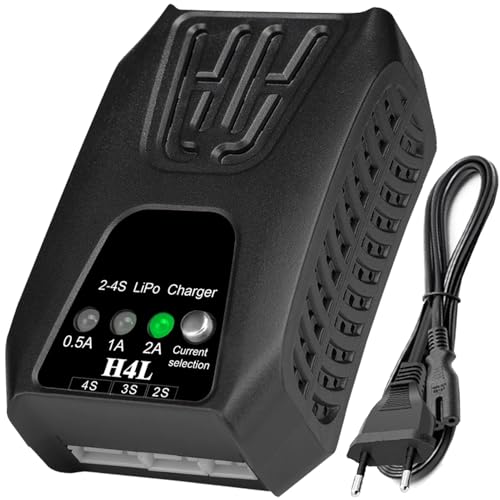 HTRC Lipo Ladegerät für 2-4S Lipo Akkus(7.4V-14.8V) 20W RC Ladegerät Lipo Ladegerät Balancer Airsoft Ladegerät für RC-Autos Airsoft-Waffen RC-Boote usw