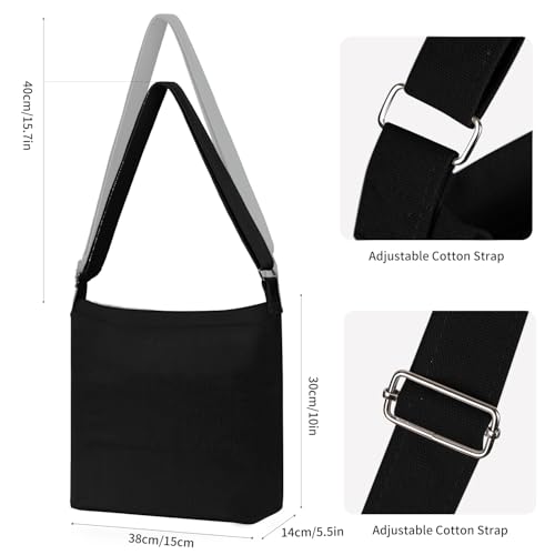 Image of Women's blank large Size Canvas Crossbody Tote Handbags Shoulder Bag Hobo Casual Tote Diy /gifts