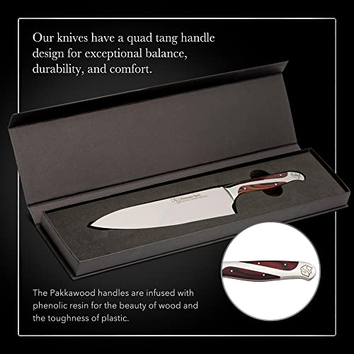 Hammer Stahl Serrated Utility Knife | German Forged High Carbon Steel Serrated Sandwich Knife | Petty Kitchen Knife With Ergonomic Quad-Tang Pakkawood Handle & Gift Box thumb #3