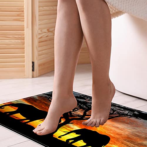 Vbfofbv Rug For Bedroom, Bath Mat, Kitchen Rug, Washable Throw Rug For Kitchen, Laundry, Doorway, Porch, African Savannah Elephant Animal Sunset #TOP3
