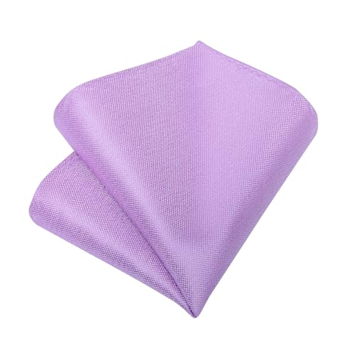 Image of DiBanGu Mens Silk Necktie Solid Color Tie and Pocket Square Cufflink Tie Clip Set Woven Plain Ties for Men Wedding Party